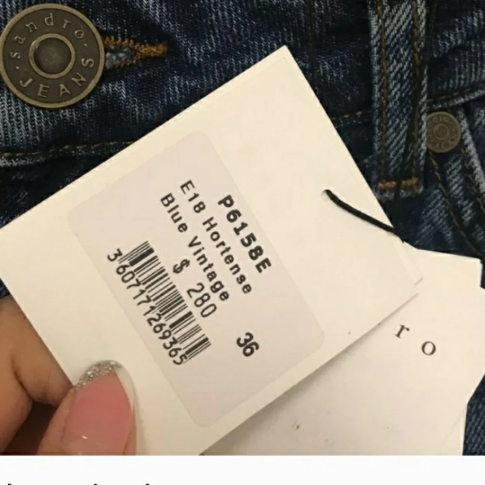 Sandro Paris Hortense Happening distressed high waisted Jeans preppy varsity 6 - Picture 14 of 16